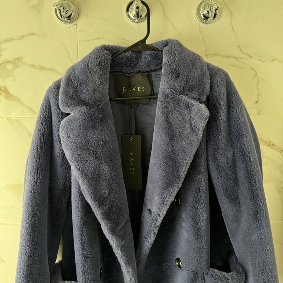 NWT - REVOLVE - EAVES | MIA COAT IN BLUE STEEL - Picture 4 of 8